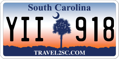 SC license plate YII918