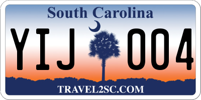 SC license plate YIJ004