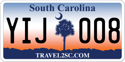 SC license plate YIJ008