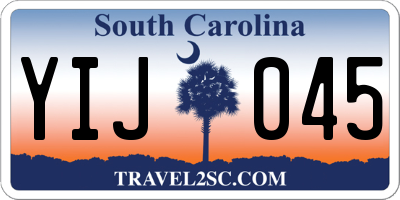 SC license plate YIJ045