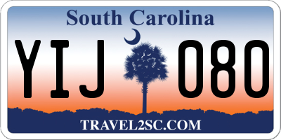 SC license plate YIJ080