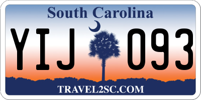 SC license plate YIJ093