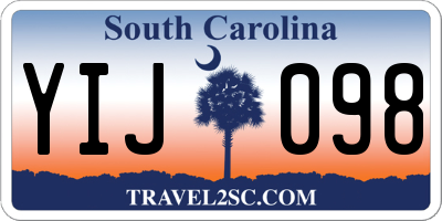 SC license plate YIJ098