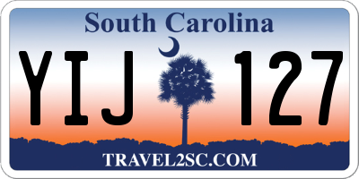 SC license plate YIJ127
