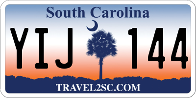 SC license plate YIJ144