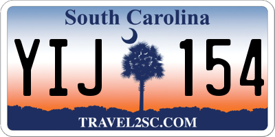 SC license plate YIJ154