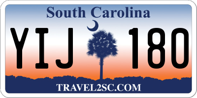 SC license plate YIJ180