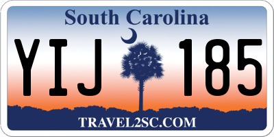 SC license plate YIJ185