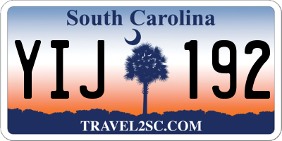 SC license plate YIJ192