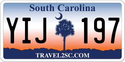 SC license plate YIJ197