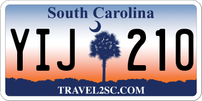 SC license plate YIJ210