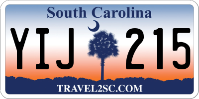 SC license plate YIJ215