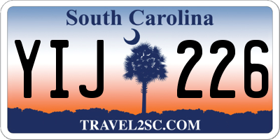SC license plate YIJ226