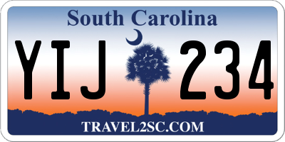 SC license plate YIJ234