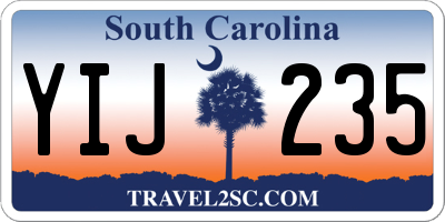 SC license plate YIJ235