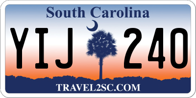 SC license plate YIJ240