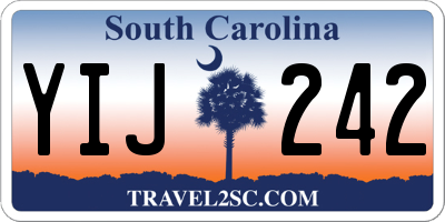 SC license plate YIJ242