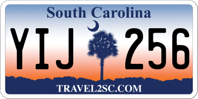 SC license plate YIJ256