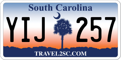 SC license plate YIJ257