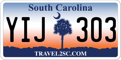 SC license plate YIJ303