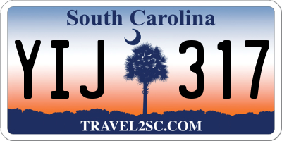 SC license plate YIJ317