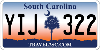 SC license plate YIJ322