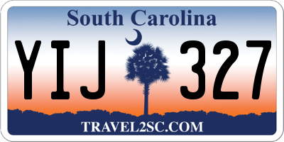 SC license plate YIJ327