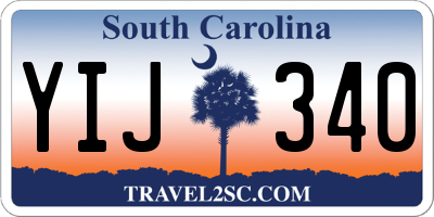 SC license plate YIJ340