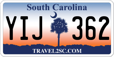 SC license plate YIJ362