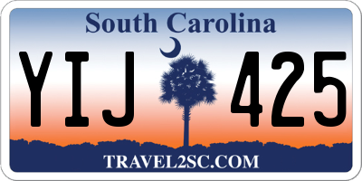 SC license plate YIJ425