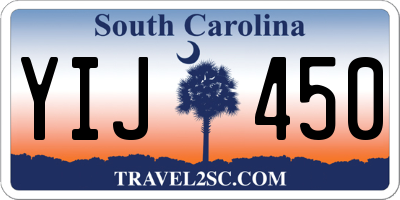 SC license plate YIJ450