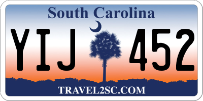SC license plate YIJ452