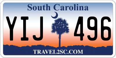 SC license plate YIJ496
