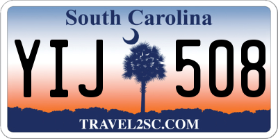 SC license plate YIJ508