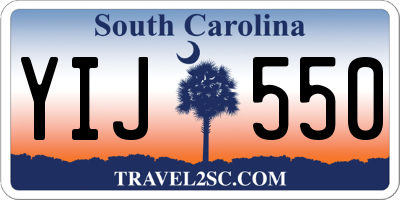 SC license plate YIJ550