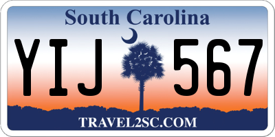 SC license plate YIJ567