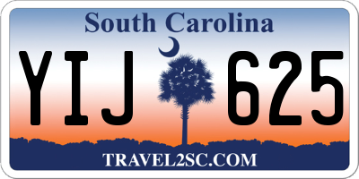 SC license plate YIJ625