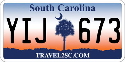 SC license plate YIJ673