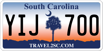 SC license plate YIJ700