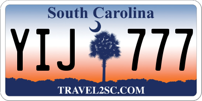SC license plate YIJ777