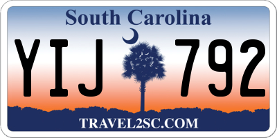 SC license plate YIJ792