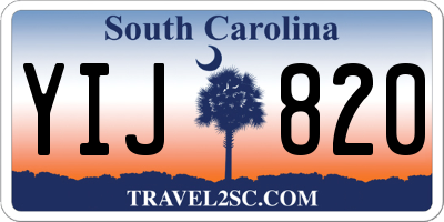 SC license plate YIJ820