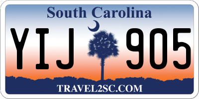 SC license plate YIJ905
