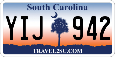 SC license plate YIJ942