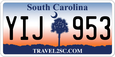 SC license plate YIJ953