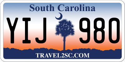SC license plate YIJ980