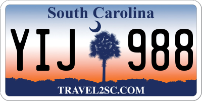 SC license plate YIJ988