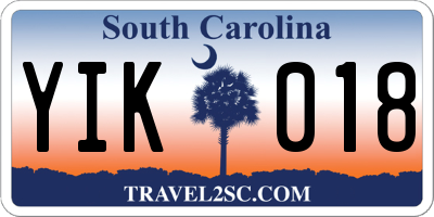 SC license plate YIK018