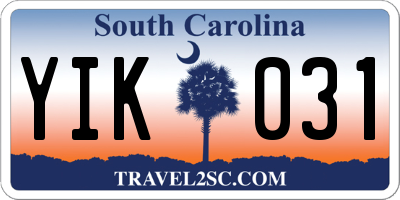 SC license plate YIK031