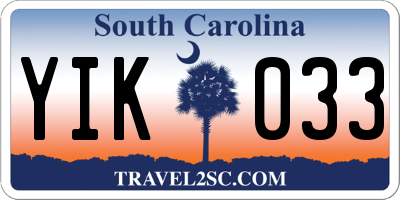 SC license plate YIK033